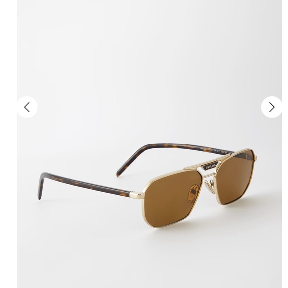 PRADA  Authentic D-frame Gold/tone and tortoiseshell sunglasses. NWT. Tried on. - Picture 2 of 8